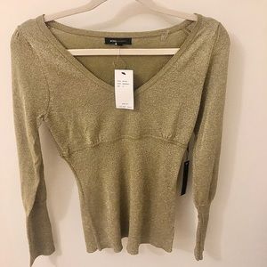 Gold Sparkly BCBG Long Sleeve Shirt